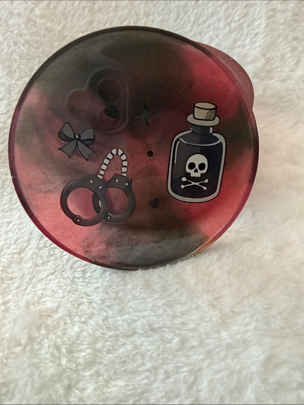 Handmade Red & Black Resin Gothic Coaster (5 pieces) - Picture 5 of 7